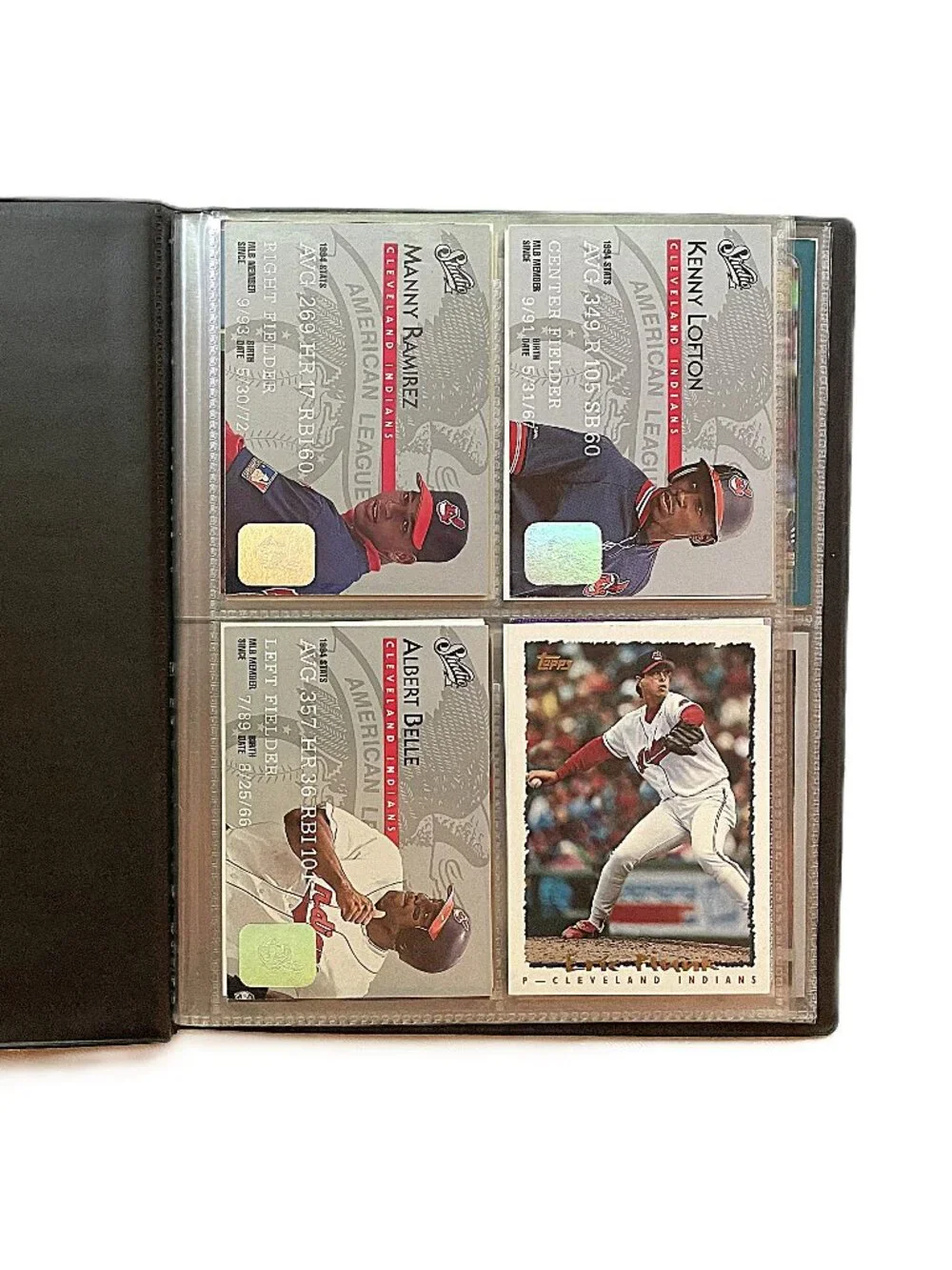 41 Card Lot 1980s-90s Cleveland Indians Trading Cards Album